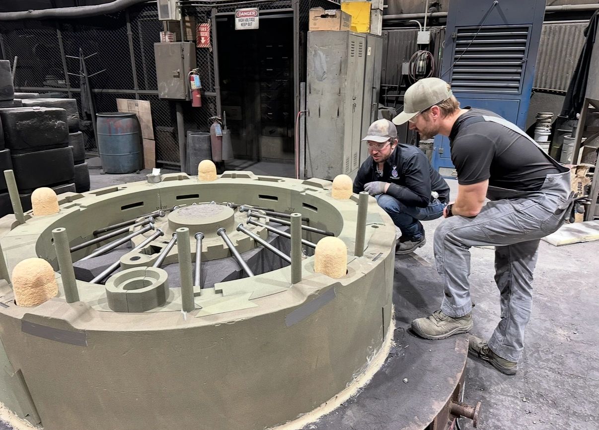 American foundry workers producing iron castings — skilled trades in action at an Anderson company